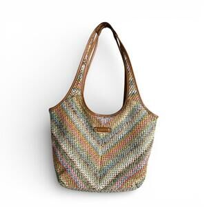 Vintage Rosetti Multicolor Woven Bohemian Shoulder Bag